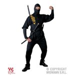 Ninja Kostüm, schwarz; mit Applikation Widmann®