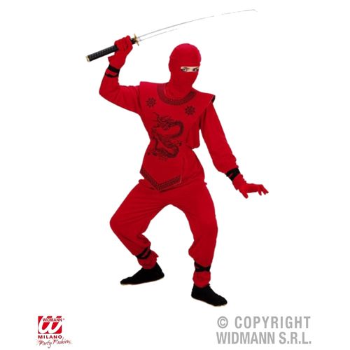 Ninja Kostüm "Red Ninja", rot für Kinder