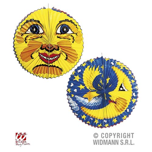 Ballon Laterne 60 cm Sonne oder Mond - Widmann®